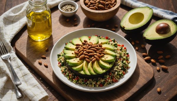 Graisses saines, fibres et vitamines dans l'assiette