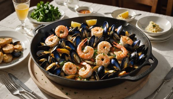 Poêlées de fruits de mer et rôtis de veau savoureux